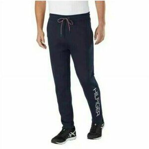 Tommy Hilfiger Mens Fleece Jogger Pants Sky captain Navy Blue M
